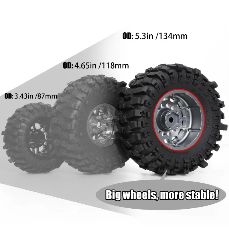 عجلات Beadlock مقاس 2.6 بوصة وإطارات زاحفة RC إدراجات ذات مستوى مزدوج لـ 1/10 محوري RR10 90048 90018 90053 الشبح #4