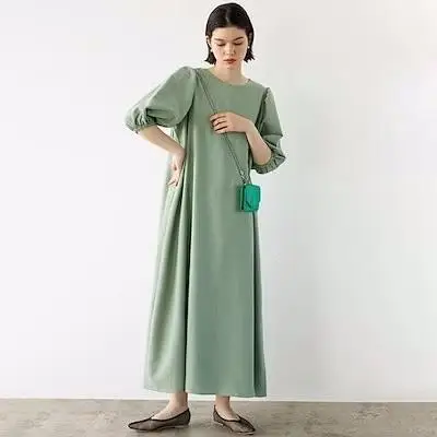 Primavera 2023 feminino solto longo sve dr vestido sle a linha saia faionable commute ort sve maxi dr