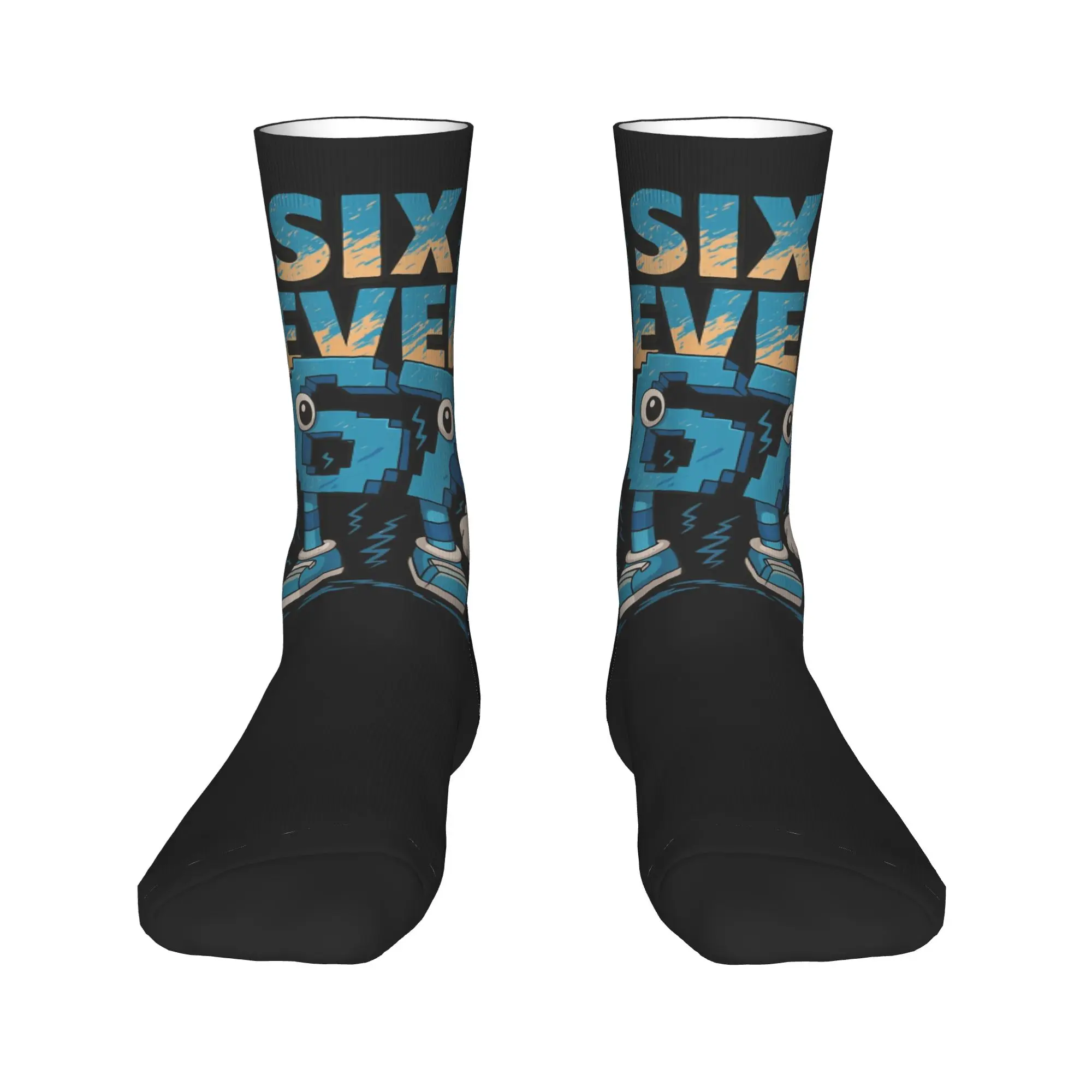 67 Six Seven Italian Brainrot Meme Stockings  Custom Casual Socks Autumn Anti-Slip Socks Men Cycling Comfortable Socks