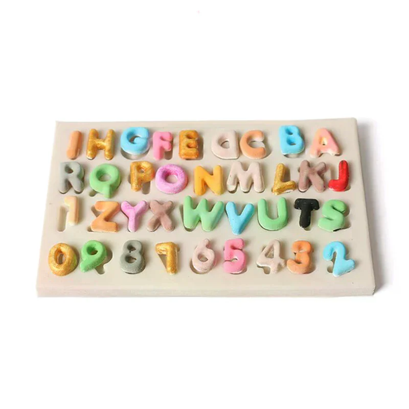 

.1Pc Silicone Letters Numbers Fondant Cake Mold DIY Sugarcraft Chocolate Baking Decor.