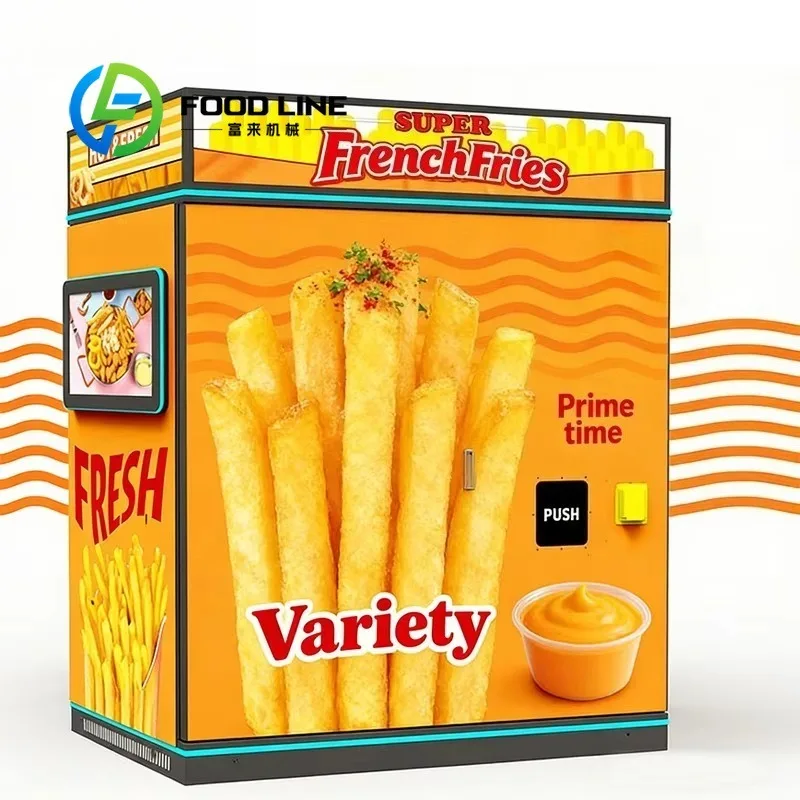 Automatic French Fries Making Vending Machine, Precise Timing Frying Control Stable Output Commercial Fast‑Food Self‑Selling