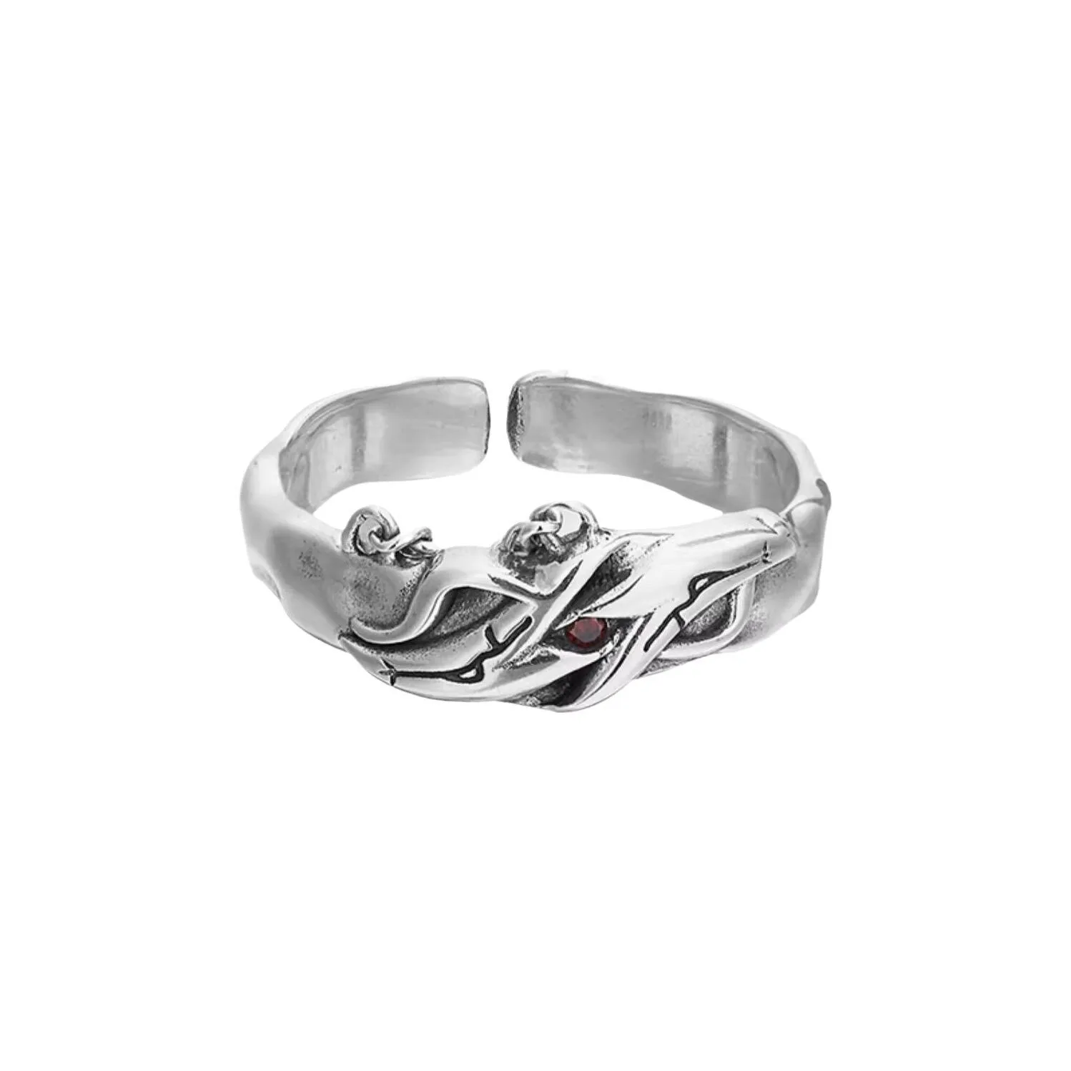 Vintage Lines Vortex Pattern Ring Male Index Finger Accessories Personality Crystal Eye Tassel Chain Design Men Ring Open Size