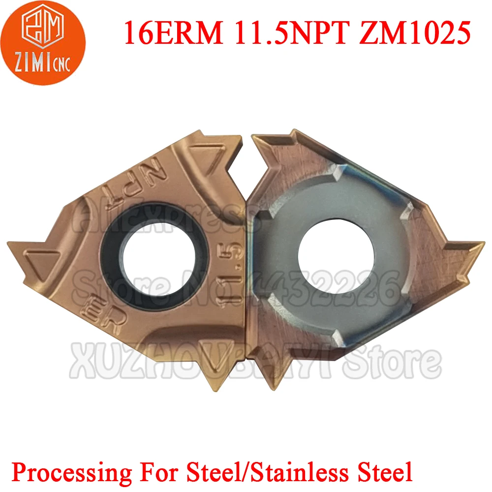 10pcs 16ERM 11.5NPT ZM1025 16ERM 11.5 NPT 16ERM11.5NPT Carbide Thread Inserts Turning Tools CNC Cutter Lathe Threading Blade