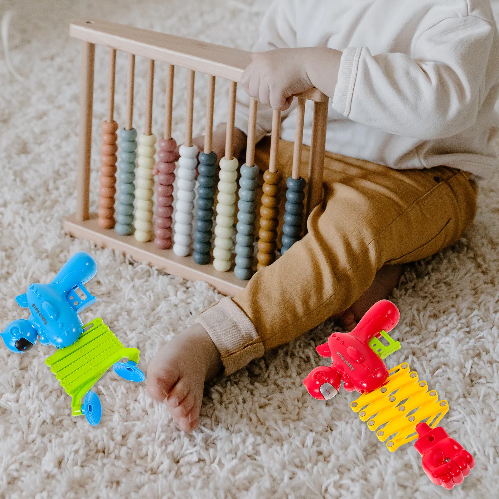 

2Pcs Retractable Fist Shooting Robot Creative Elastic Kids Party Plaything Funny Children Trick Gift Retractable Fist Toy