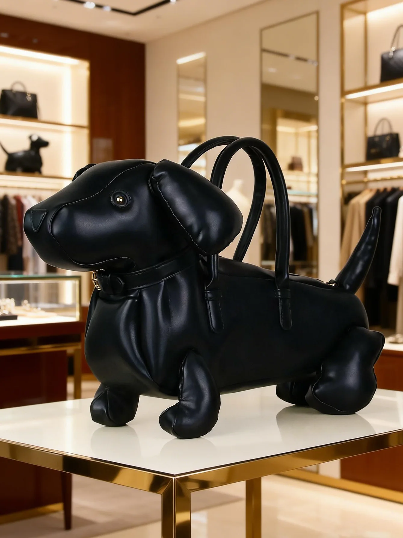 Women's Cute Dachshund Handbag Fashion Creative Design PU Soft Leather Shoulder Messenger Bag