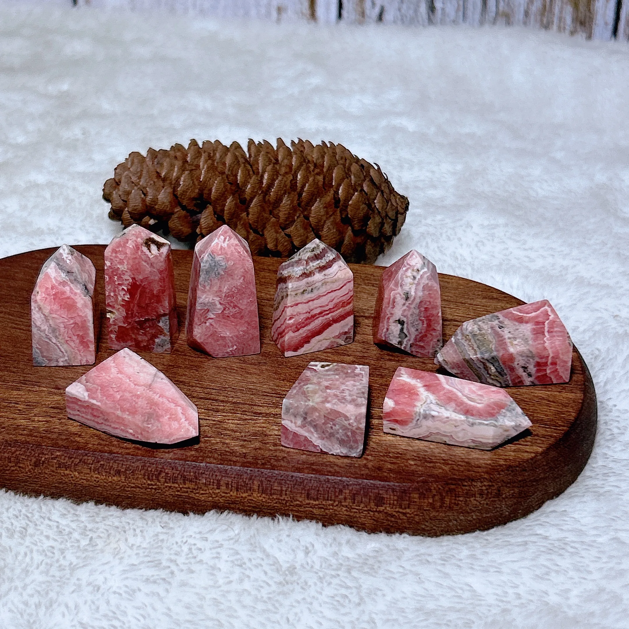 High Quality Healing Natural Crystals Argentina Rhodochrosite Tower Point Gemstones Mineral Energy Home Decorations Gift