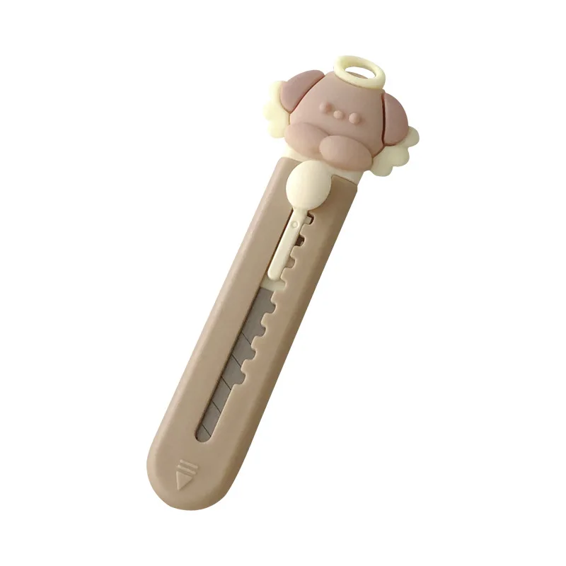 Kawaii Cartoon Animals Mini Portable Knife Box Cutter Pocket Stretch Paper Cutters School Office Supplies Stationery Knives