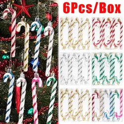 6 Pieces Christmas Tree Lollipop Hanging Ornaments Set with Ribbon Xmas Candy Cane Tree Hanging Decorations Season Home Pendants