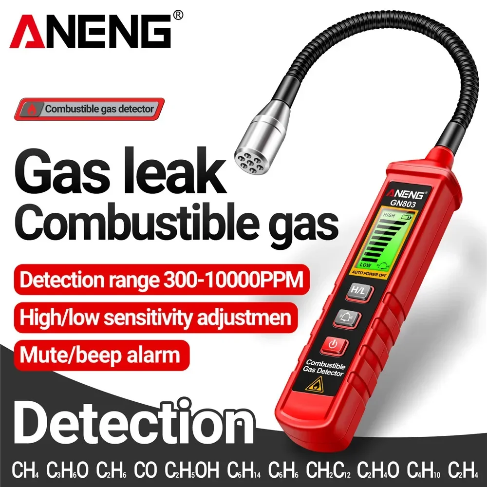 

Портативный детектор утечек газа ANENG GN803, тестер метана, анализатор концентрации горючих газов, измеритель утечек газа, инструмент для обнаружения утечек