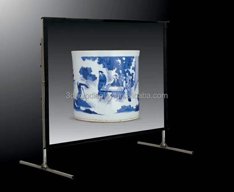 16:9 200 Inch Fast Fold Portable Outdoor Projector Screen with Aluminum Housing and Tripod for Front/Rear Projection