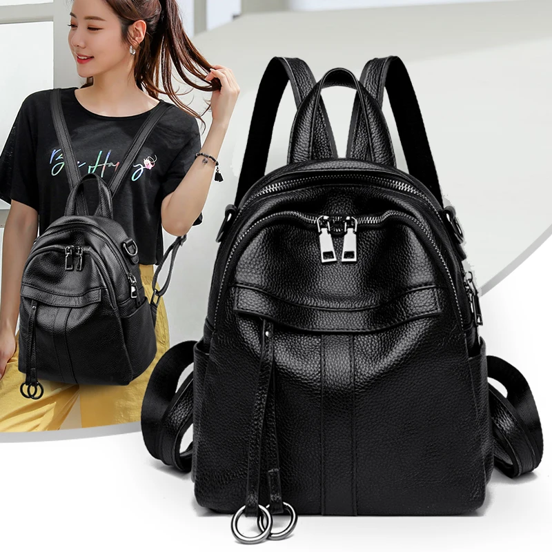 High Quality Genuine Leather Backpack Luxury Designer Women Travel knapsack Soft Cow Leather Female New Fashion School Backpack