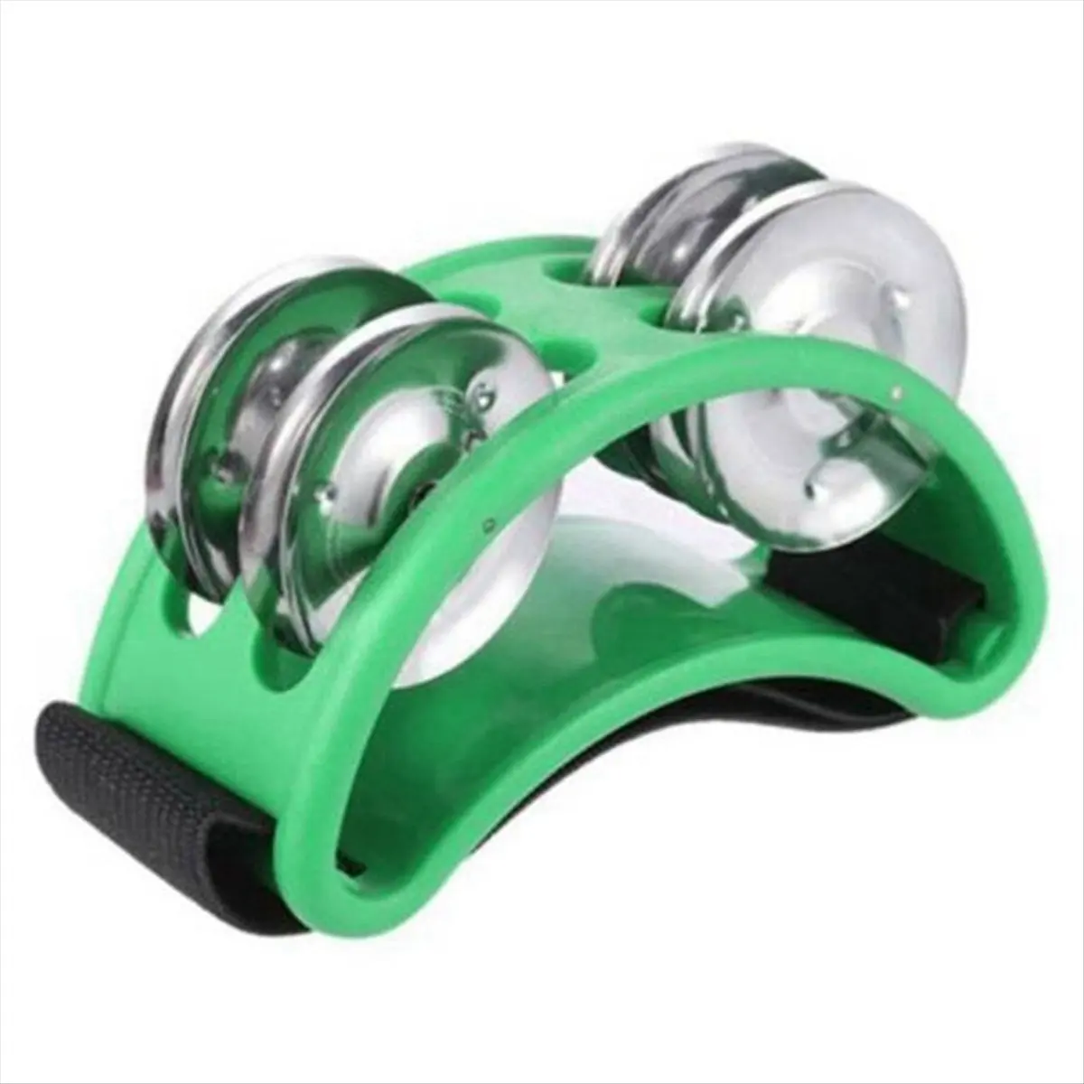ABST Powerful Sound Foot Tambourine Adjustable Foot Tambourines with Musical Instrument for Performance Singing Green