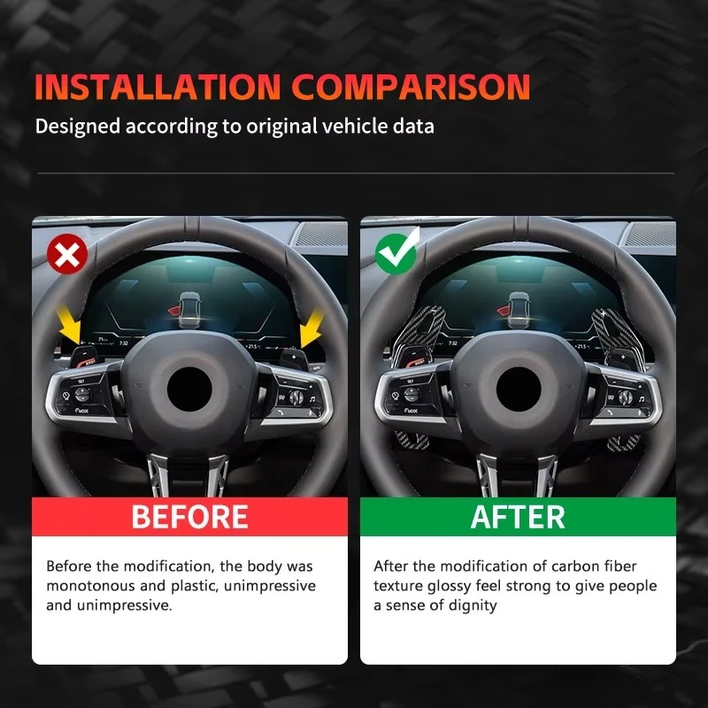 لسيارات BMW استيراد X3/5/7 سلسلة ألياف الكربون الجافة الحقيقية 24-2025 مجاذيف عجلة القيادة ملحقات تعديل الديكور الداخلي