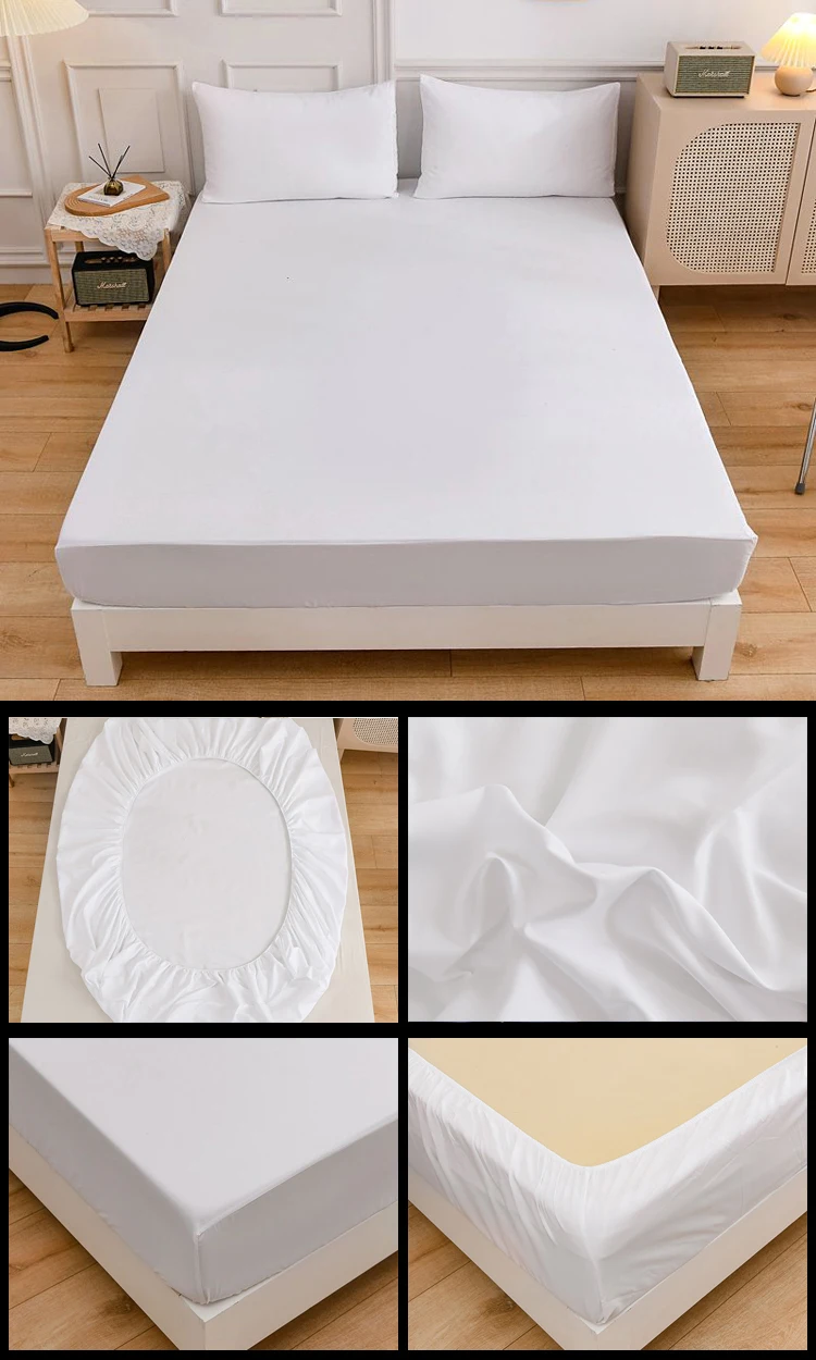 Black Fitted Sheet Home Bed Linen 90x200 Bed Cover with Elastic Band Tampa De Colchão Double Bedsheet (Pillowcase Need Order)