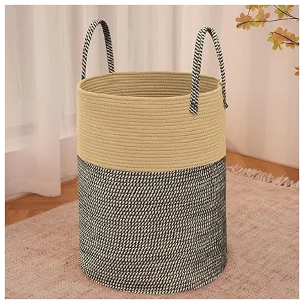 

Large Woven Laundry Basket Hamper,60L Cotton Rope Storage Bin for Blankets,Toys and Clothes