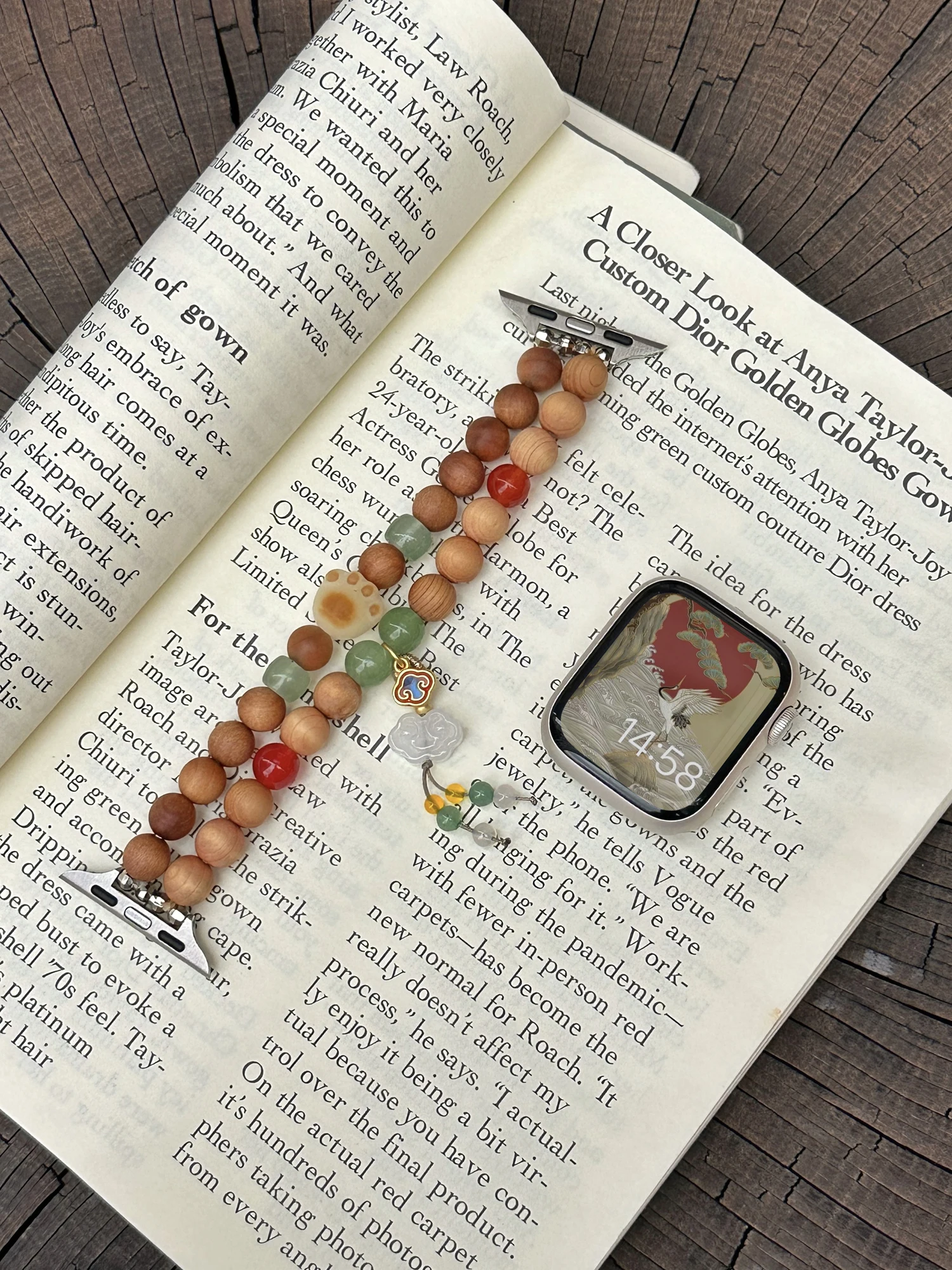 Summer New Product Creative Natural Stone Emperor Stone Personalized Bracelet Compatible with iWatch Strap 38mm 40mm 41mm 42mm 4
