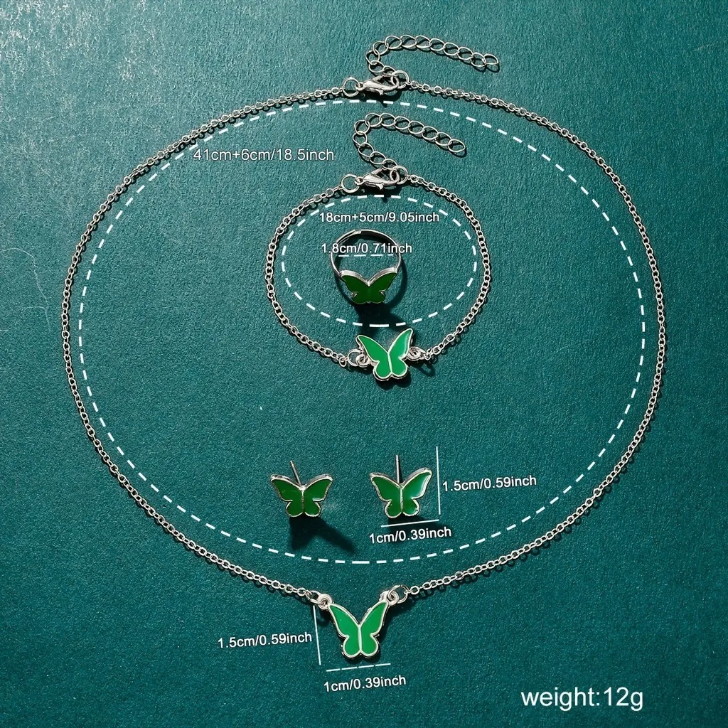 Kegllect 6PCS orologio al quarzo da donna elegante cinturino quadrato in pelle PU orologio da polso farfalla Set di gioielli regalo di san valentino