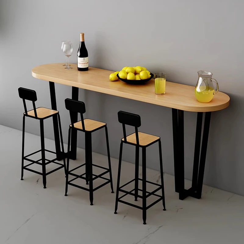 Minimalist Cocktail Bar Table Coffee Wooden Countertop Drink Bar Counter Table Aesthetic Party Beistelltisch Home Furnitures