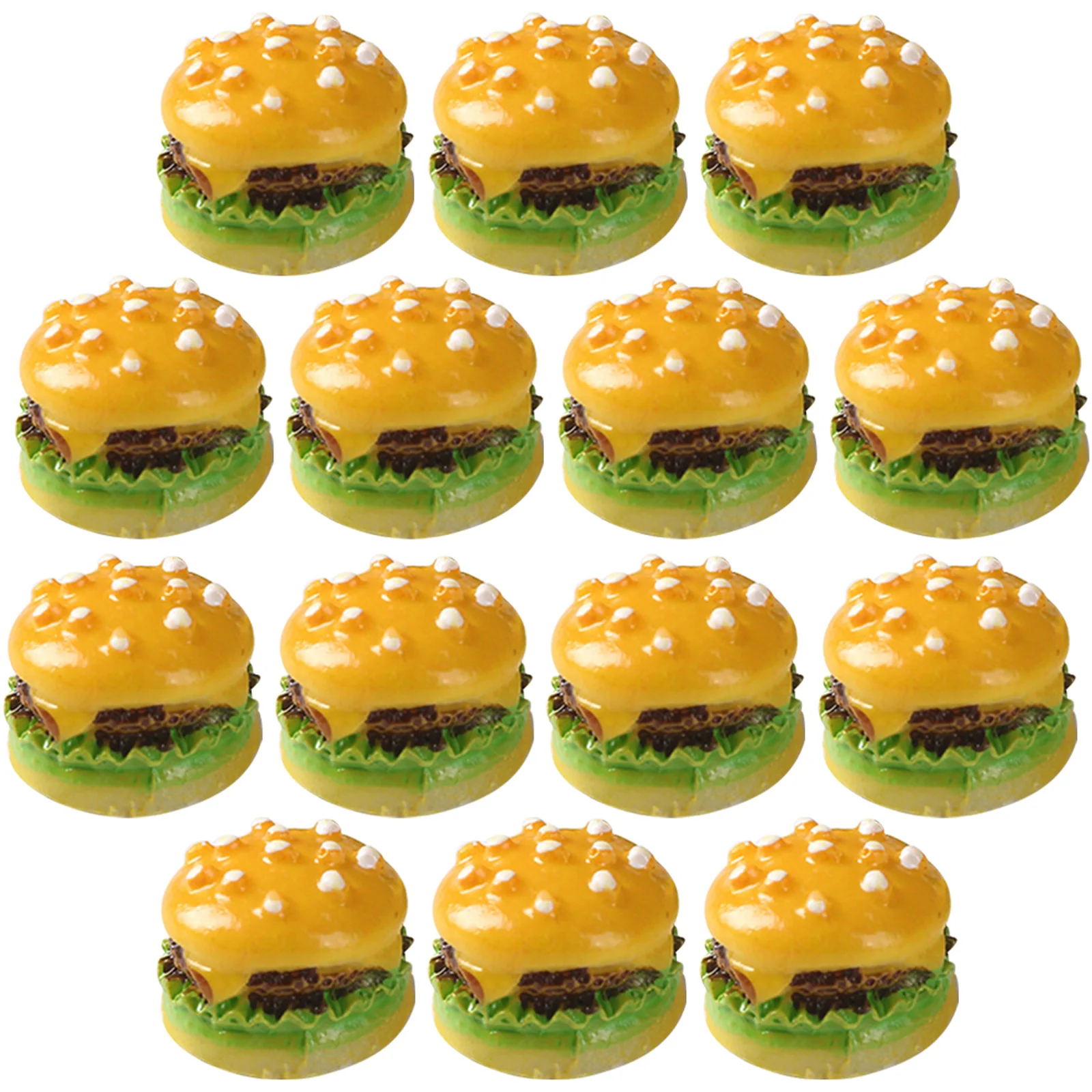 50 Stücke Miniatur Hamburger Realistische Harz Fast Food DIY Pretend Spielen Küche Zubehör Puppenhaus Dekor