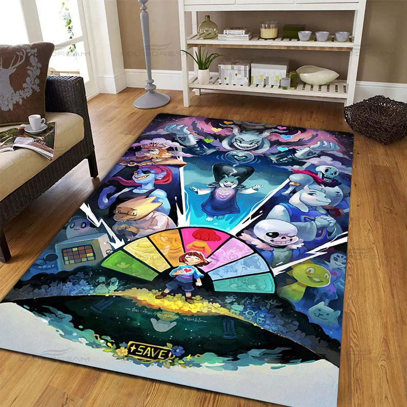 Cartoon Game Undertale Decorative Carpet Square Flannel Game Area Carpet Modern Home Living Room Floor Mat Bedroom Rug