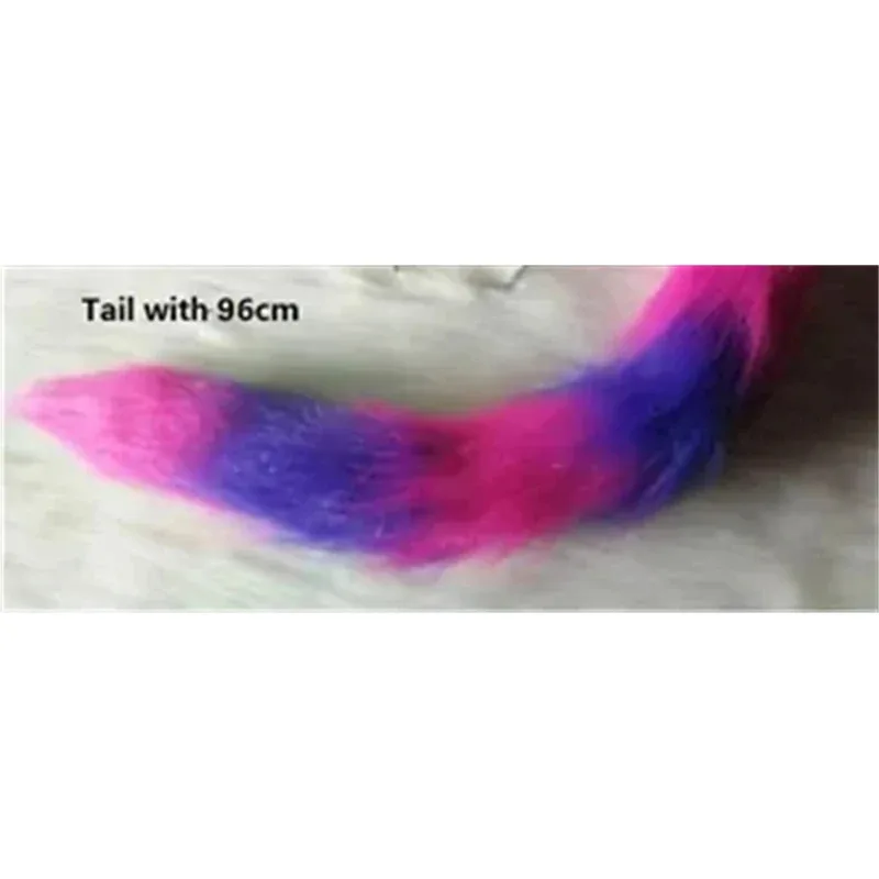 HAni 2025 The Cheshire And Pink Purple Plush Tail Cat Ears Dress Halloween Christmas Cosplay Costume Props ☆★ww