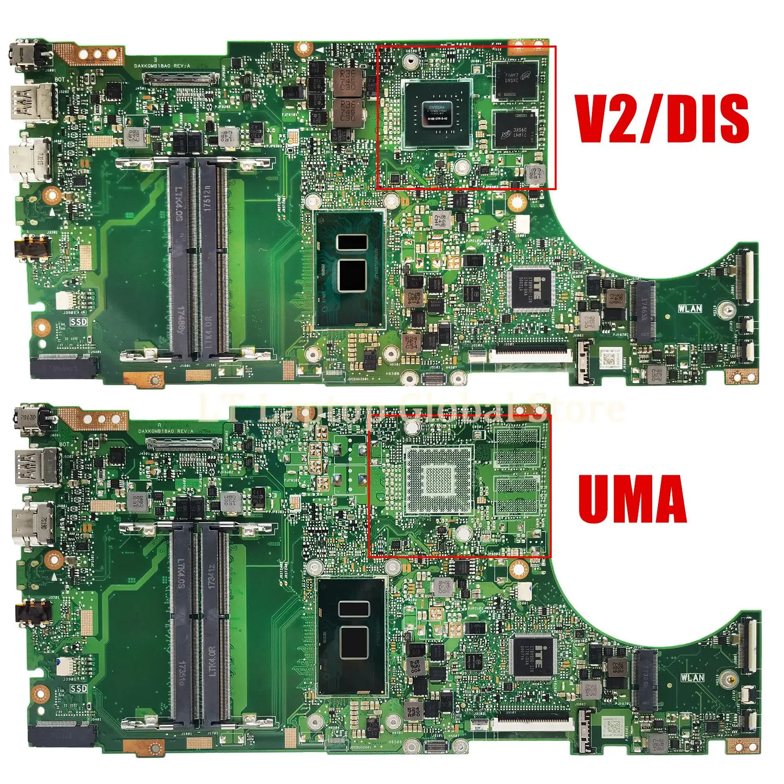 Laptop LT Mainboard, Placa-mãe, Vivobook 15, X510UQ, X510UN, X510UA, X510UNR, X510UF, F510U, VM510UA, S510UN, S5100U, I3, I5, CPU I7