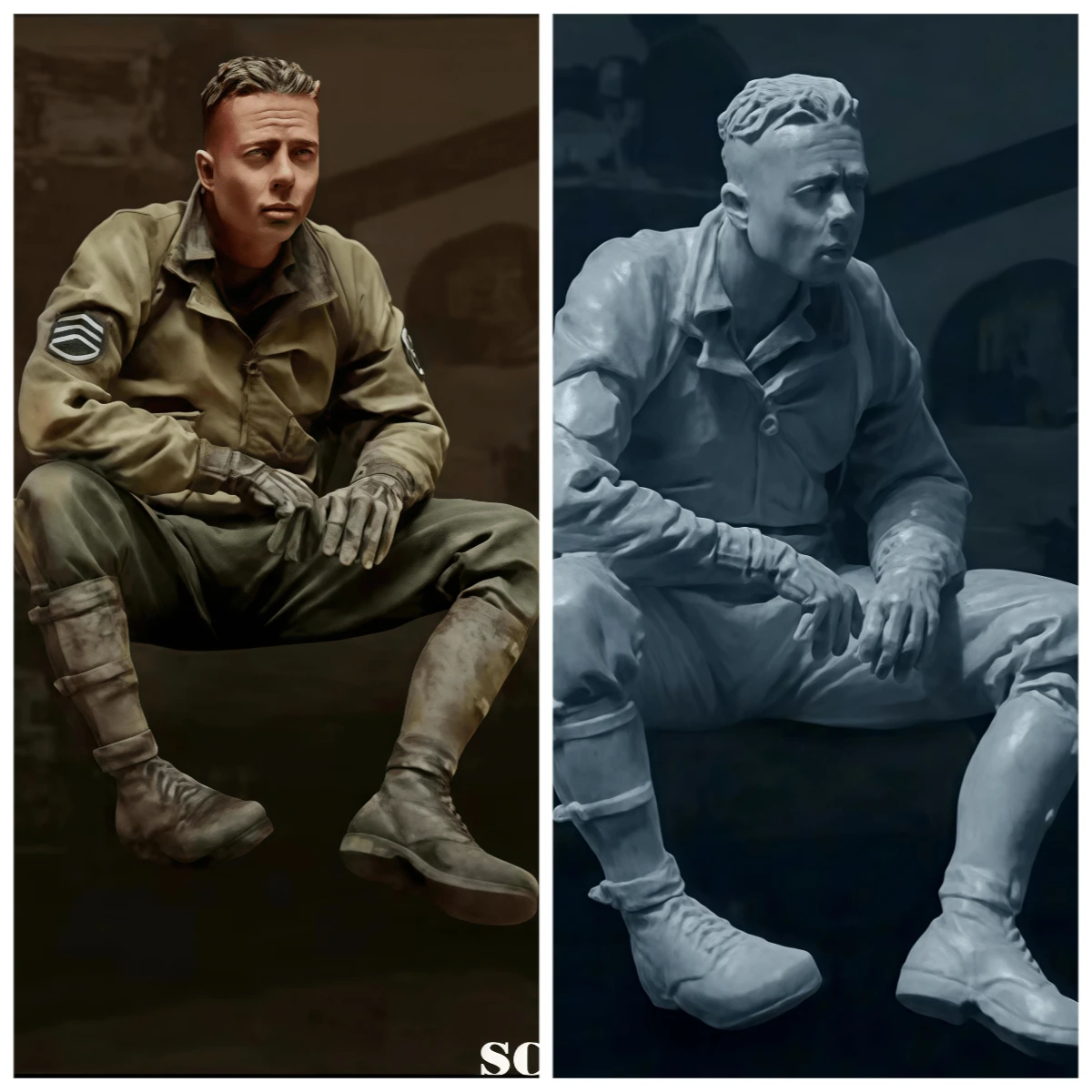 

Комплект для сборки модели из смолы 1/35, GK, командир танка США, неокрашенная модель