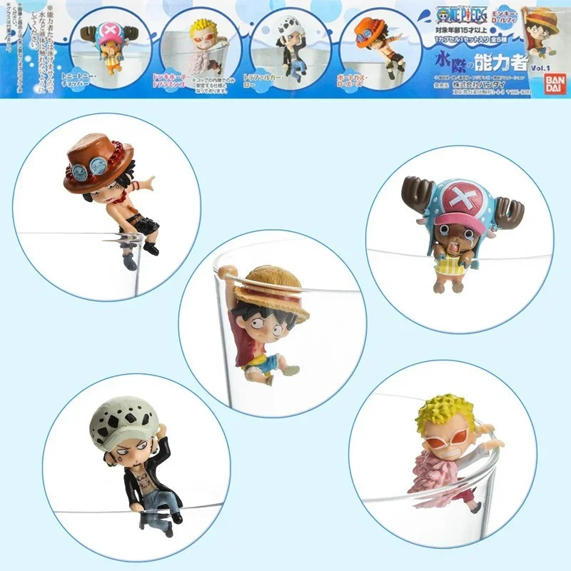 ONE PIECE Figure Cup Rim Roronoa Zoro Luffy Nami Doll Accessories Capsule Gashapon Toy Pendant Small Gift