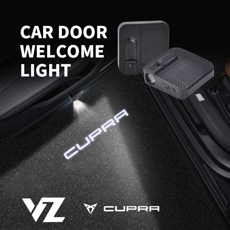 HD LED For VZ Logo ATECA Alhambra Ibiza VZ5 Leon Arona Tarraco Cordoba Car Door Courtesy Light HD Projector Welcome Lamp