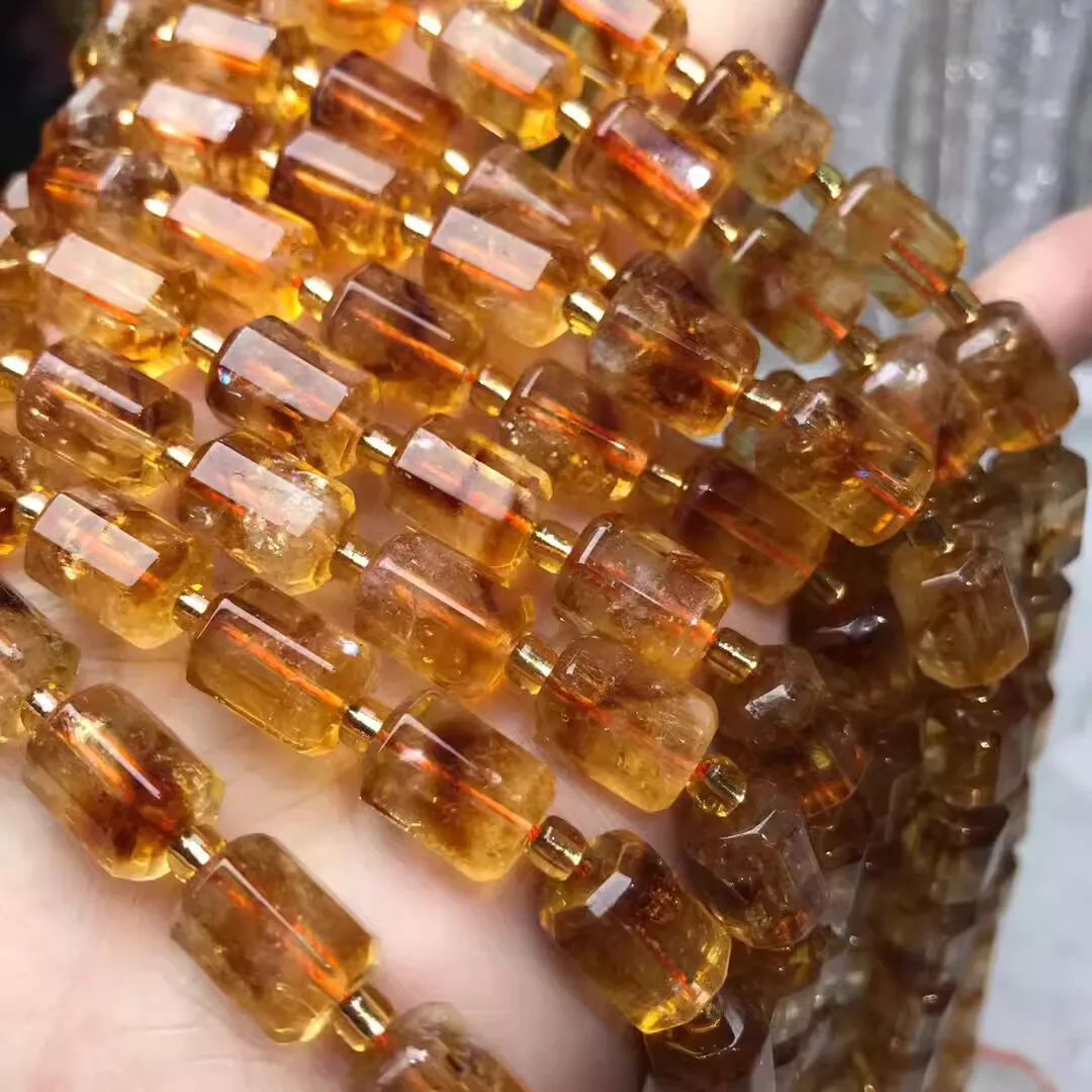 Citrine ametrine AMETHYST pilar faceted 9*12mm 38cm DIY jewelry FPPJ wholesale loose beads nature