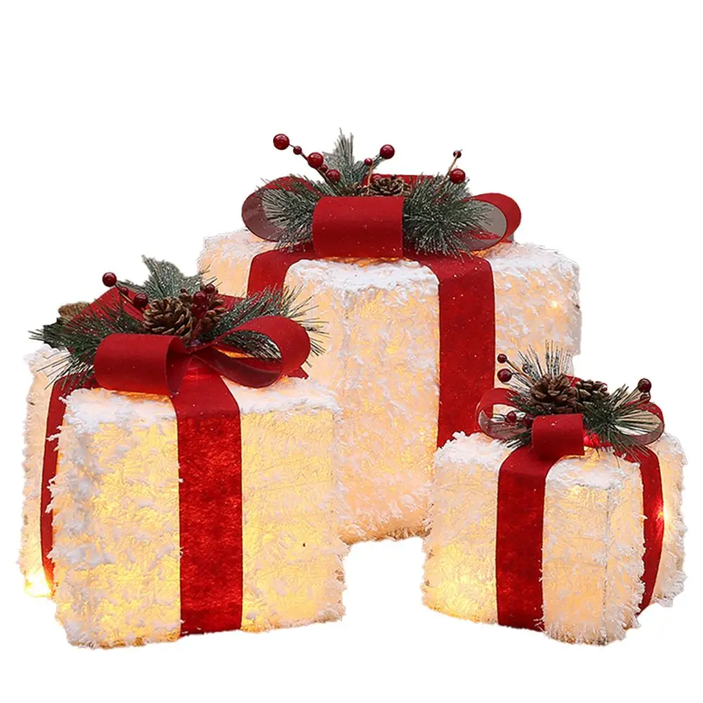 

Translucent For Christmas Light Display Box Set for Festive Garden Decoration 3 Piece Holiday Ornament Collection