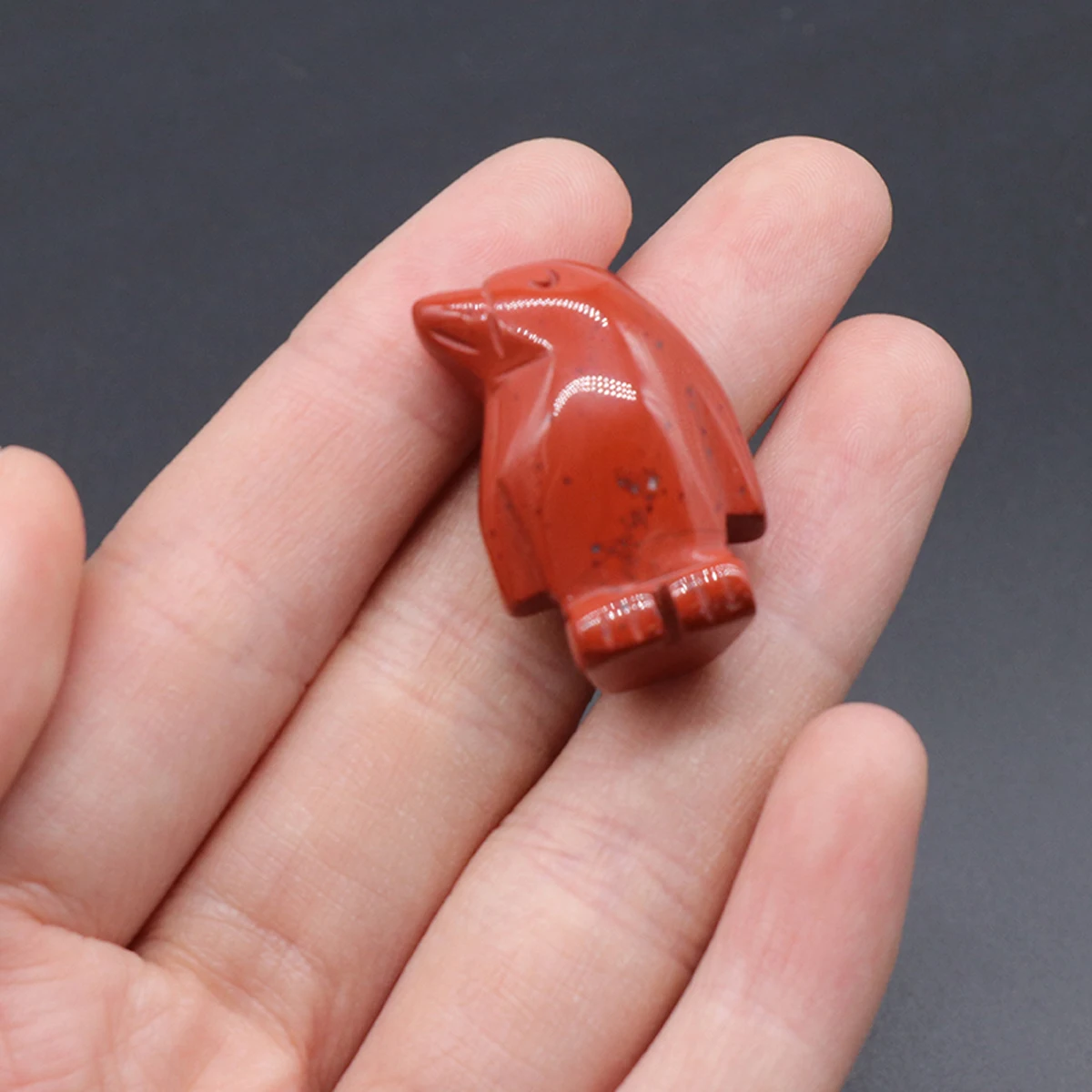 1PC Penguin Statue Natural Amethyst Rose Quartz Healing Crystals Stone Carving Reiki Animal Figurines Crafts Room Decoration