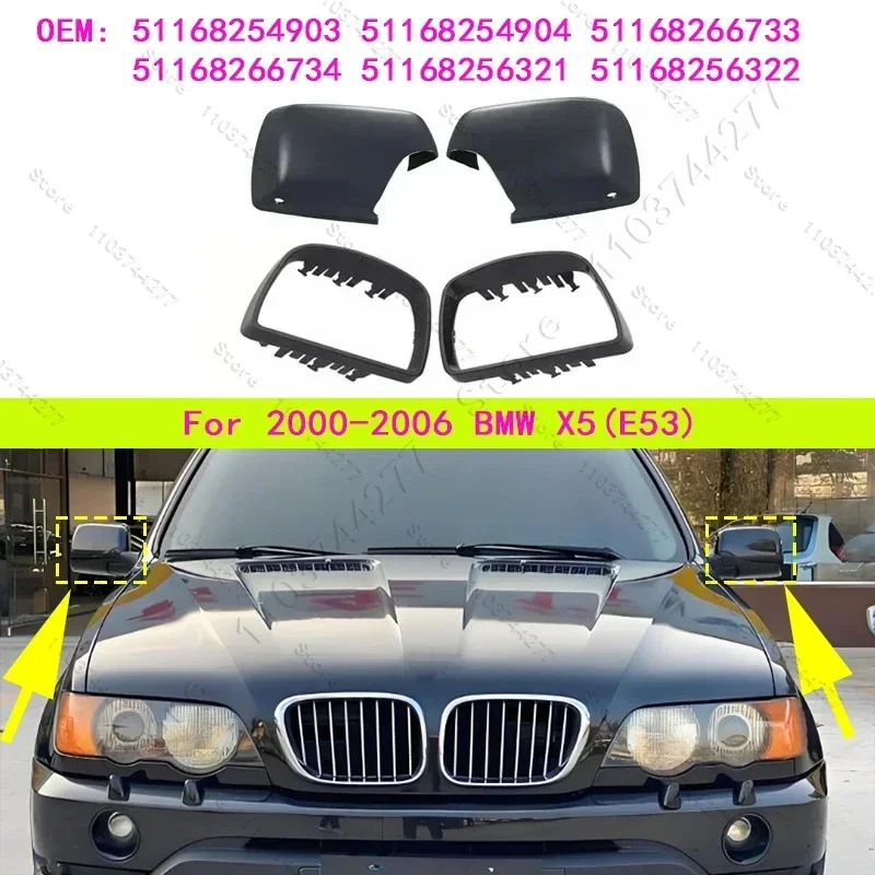 For 2000-2006 BMW X5(E53) Wing Door Mirror Cover Casing 51168254903 51168254904 51168266733 51168266734 51168256321 51168256322