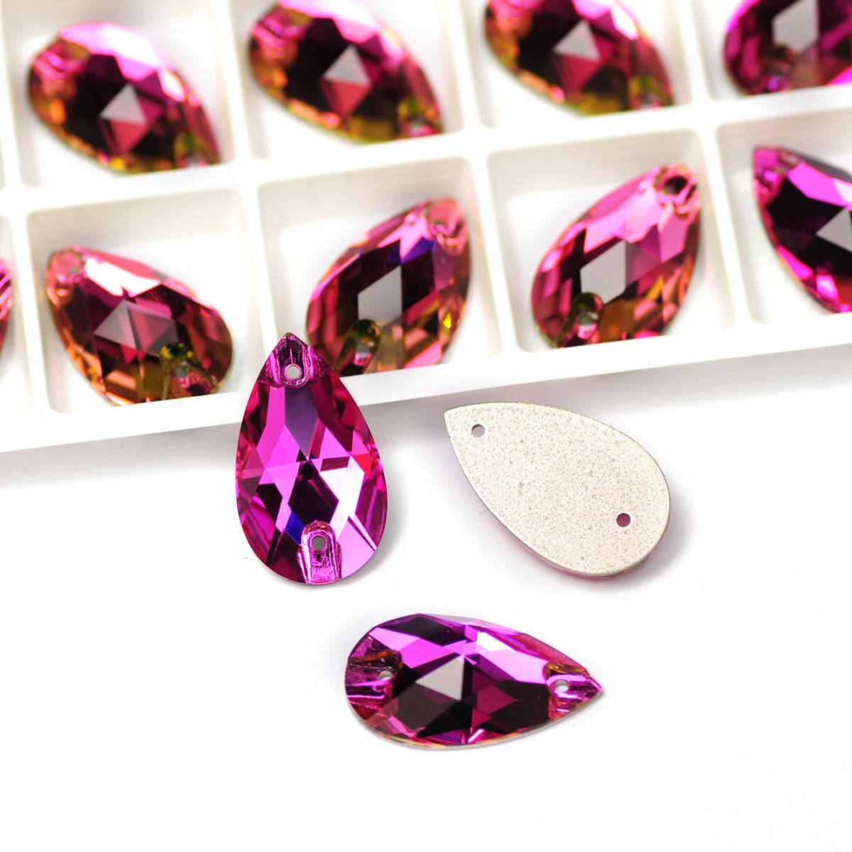 6A-Qualität Strass-Nähsteine, Tropfenförmige Aufnähsteine, Flache Perlen zur Dekoration von Kleidern, Taschen, Kleidungsstücken und Schuhen – Detail 10