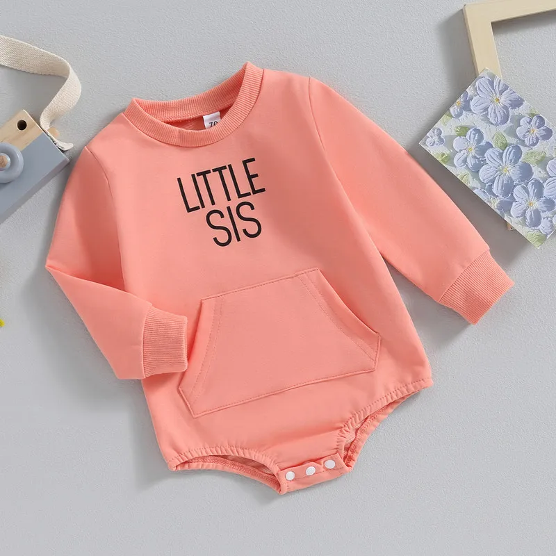 Newborn Baby Girl Sweatshirts Bodysuit Spring Autumn Clothes Letter Long Sleeve Jumpsuits for Kids Baby Items Clothing