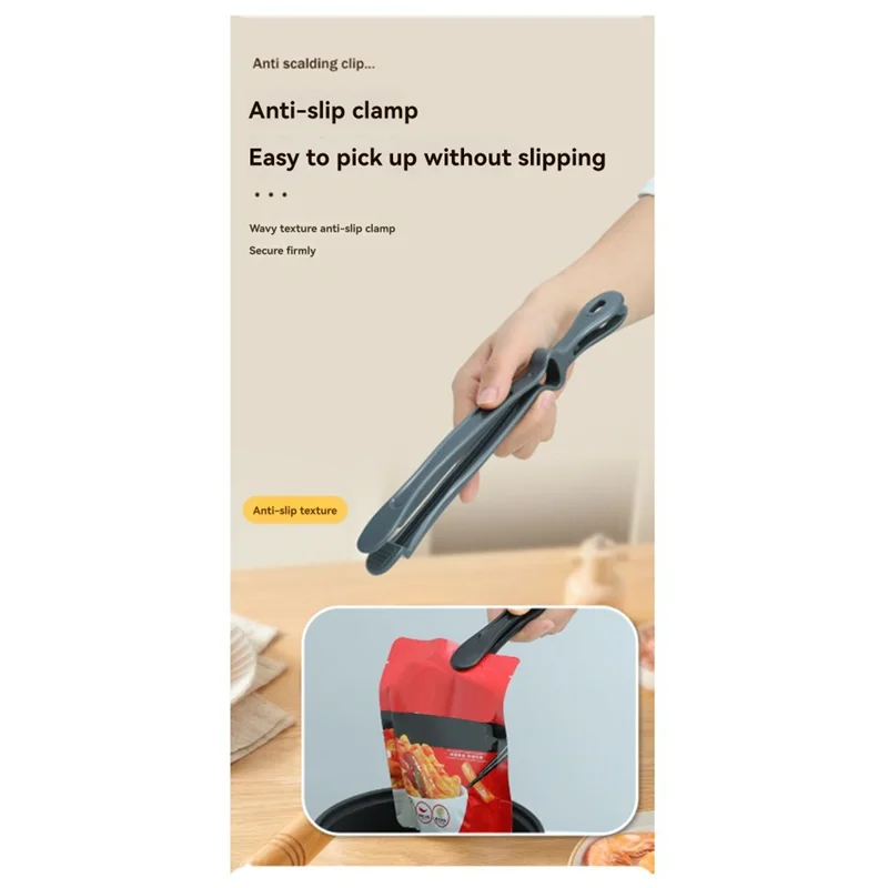 

ABUS-многофункциональный кухонный зажим, противоожоговый и противоскользящий артефакт с портативной открывалкой для сумок, черный