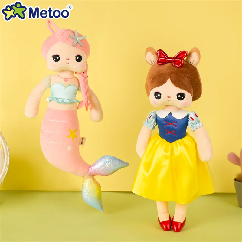 Metoo personalizar Angela Plushie Doll, princesa de la nieve de cuento de hadas de sirena, juguetes de peluche suaves de dibujos animados Kawaii, regalos para niños y bebés