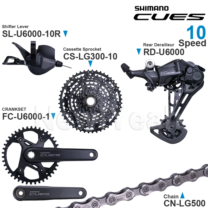 SHIMANO CUES U6000 10 Speed Groupset SL-U6000-10R RD-U6000 FC-U6000-1 CS-LG300 CS-LG400 CN-LG500 Original Parts