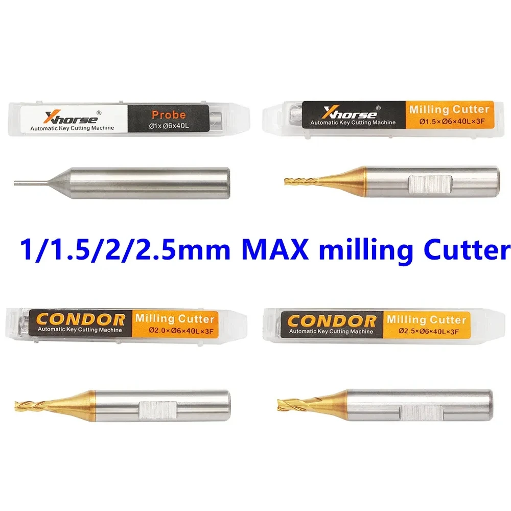 

Xhors1.0mm 1.5mm 2.0mm 2.5mm Milling Cutter Probe for Xhorse CONDOR XC MINI Plus Dolphin XP-005 XP-007 XC002 Key Cutting Machine