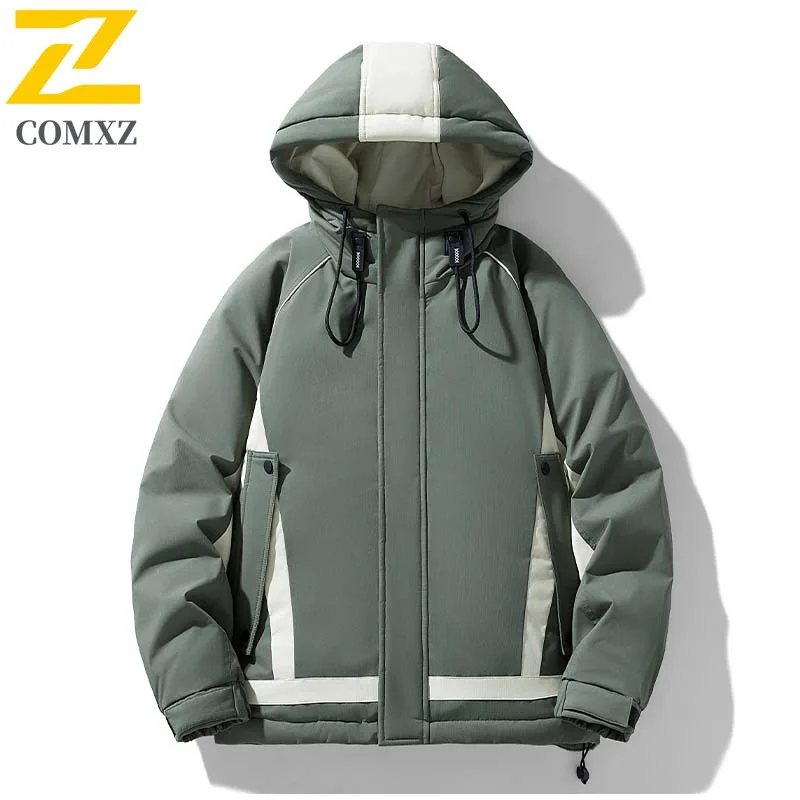 

COMXZ Minimalist Quilted Jacket Thickened Warm Handsome Classic Work Down Jacket Snow High Quality Padding Coat Men's Clothing