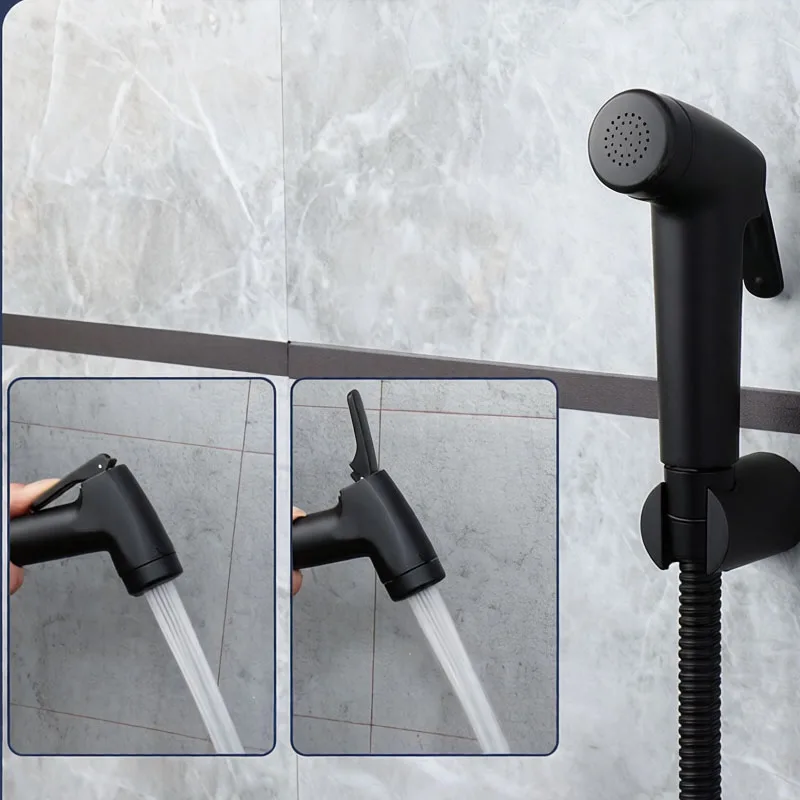 

Black Handheld Bidet Spray ABS Shower Sprayer Set Toilet Faucet Shower Bidet With Hose and Holder