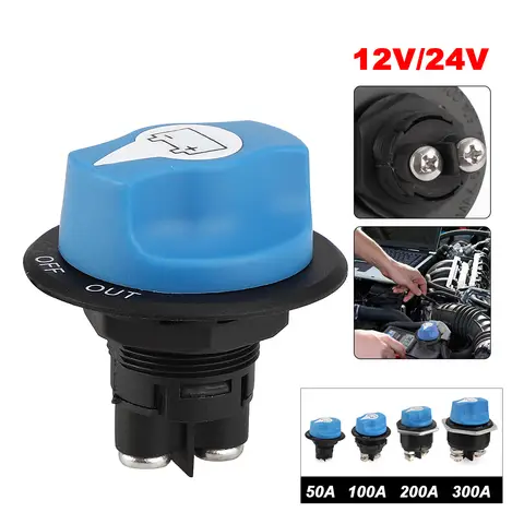 DC Disconnecter Power Isolator Cut Off Switch Kit 12V 50A 100A 200A 300A Car Rally Battery Switch For Truck Car Motorcycle Boat