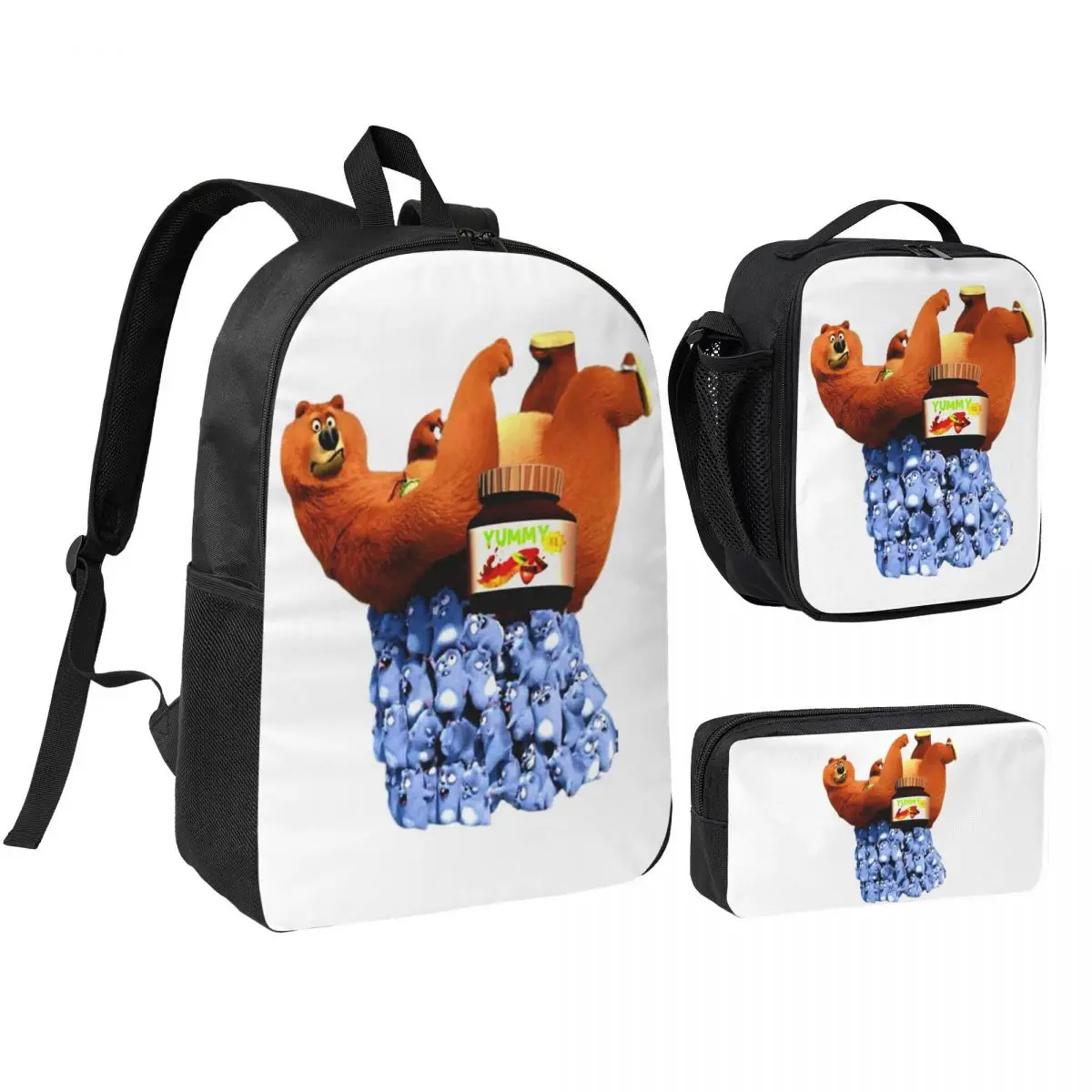 

Animation Grizzy And The Lemmings Cartoon Anime Backpack BookBag School Bag Computer Shoulder Bags 3ps Lunch Bag Pencil Case