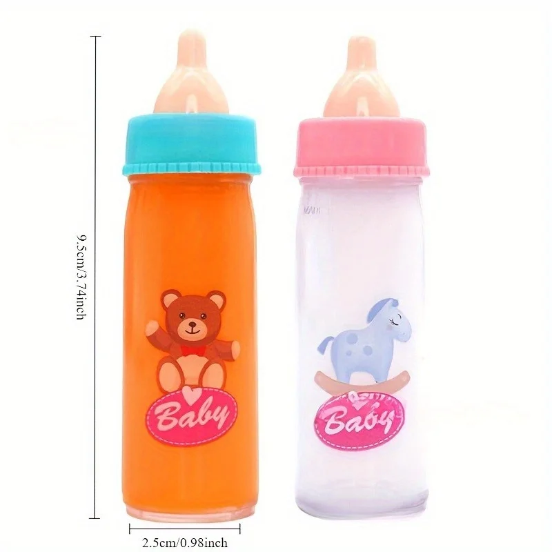 Magic Disappearing Milk Bottle Plastic Pacifier Set for Reborn Dolls, Pretend Play Feeding Accessories, Novelty Magic Prop Gift