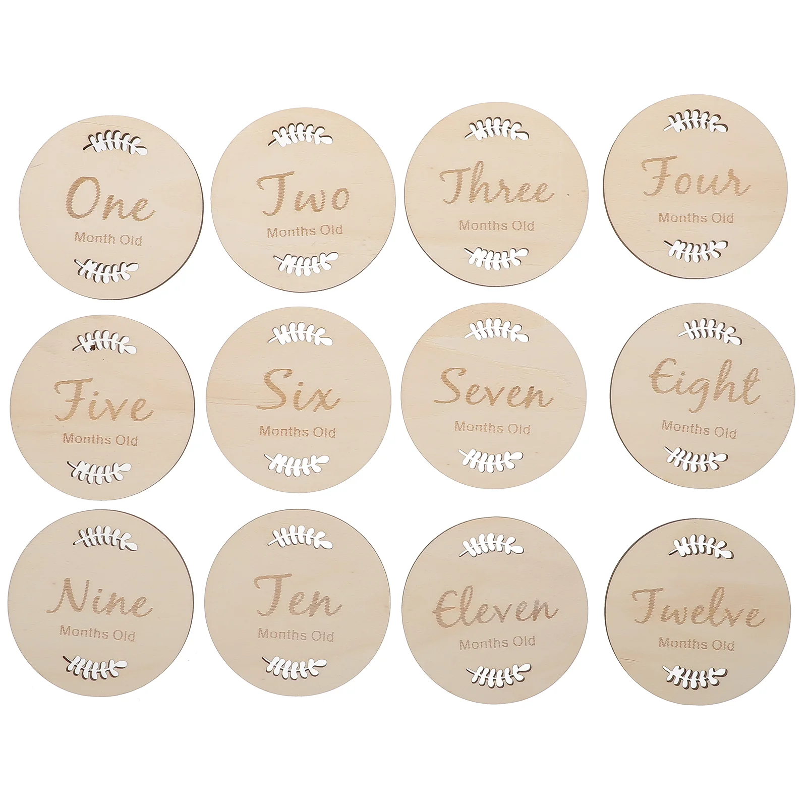 Hand Baby Milestone Card Pregnancy Journey Markers Wooden Circle Newborn Growth Cards
