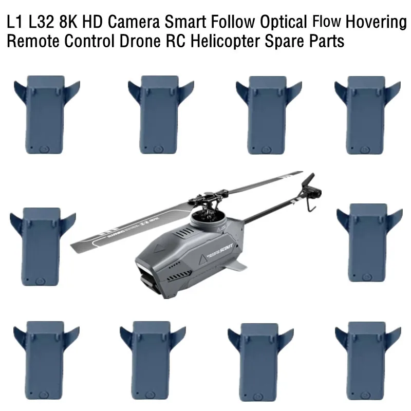 L1 L32 8K HD Camera Smart Follow Optical Flow Hovering  Remote Control Drone RC Helicopter Spare Parts 3.7V 1600Mah Battery