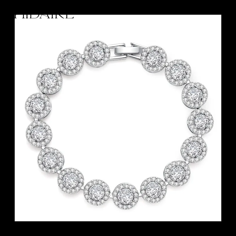 Gorgeous Dinner Bracelet Jewelry White Round Zircon Inlaid Bracelet Atmospheric Bracelet, Fashionable and High
