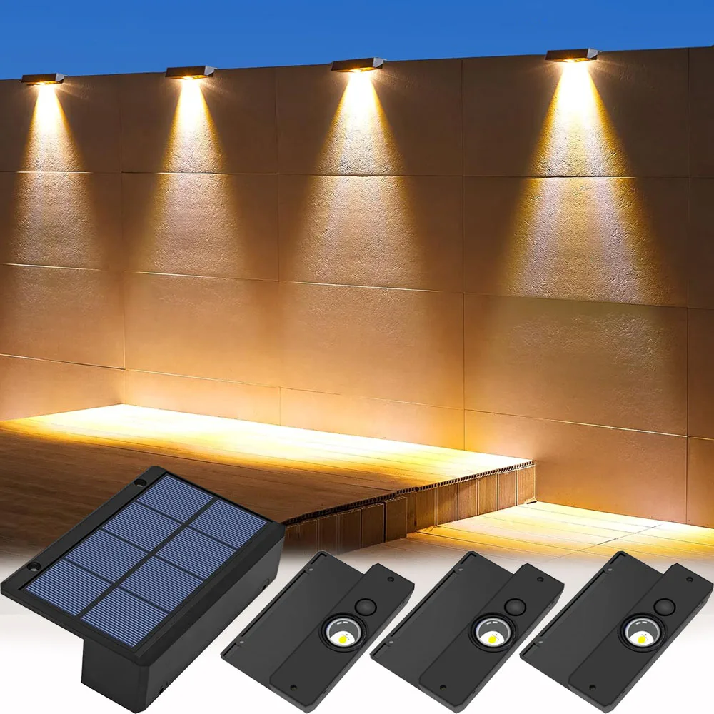 

Solar Fence Lights Outdoor Waterproof Led Deck Lights Solar Powered Lights for Patio Garden Backyard Pathway Porch Step