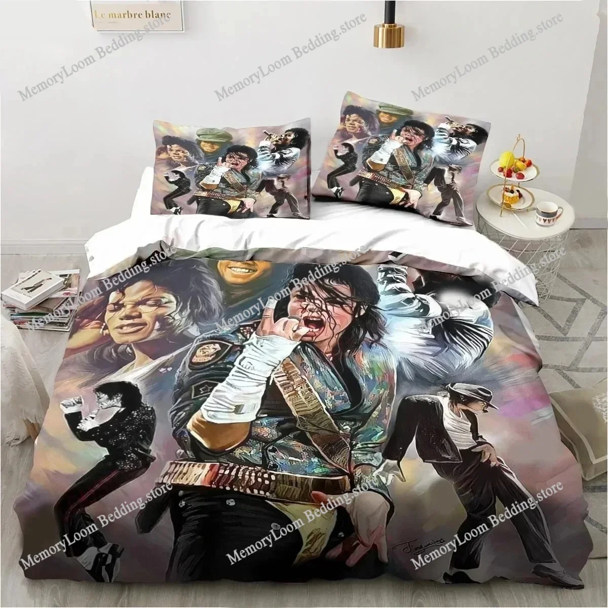 Fashion Trend Modern Michael Jackson Bedding Set Single/Twin Size Duvet Cover 3D Print Stylish Soft Home Textile Set Luxury Gift