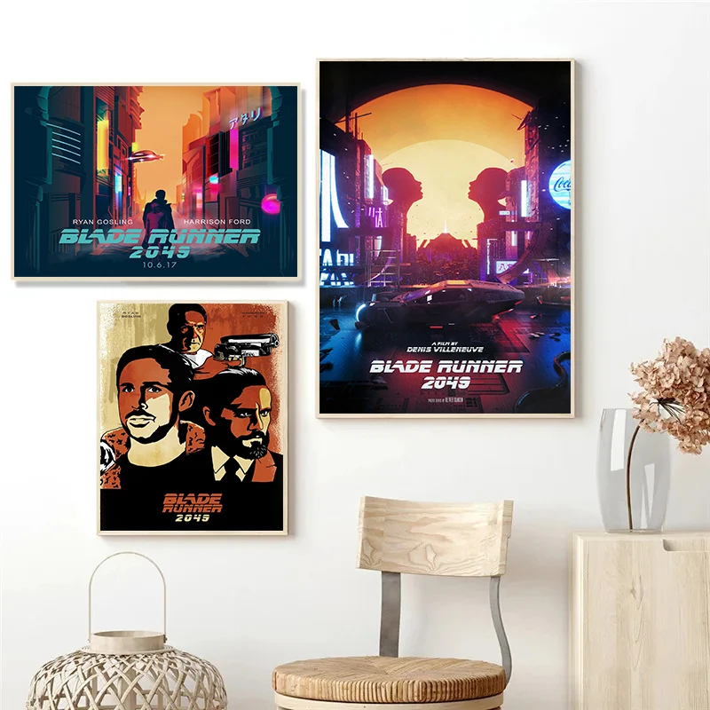 الكلاسيكية الرجعية المستقبل الفيلم بليد عداء 2049 المشارك يطبع حائط لوح رسم صورة فنية غرفة المعيشة بار نادي مقهى ديكور المنزل #3